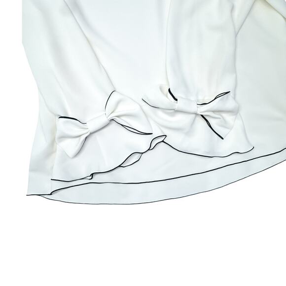 Alfani White/Black Flutter Sleeve Blouse - Size XL - Picture 5 of 8